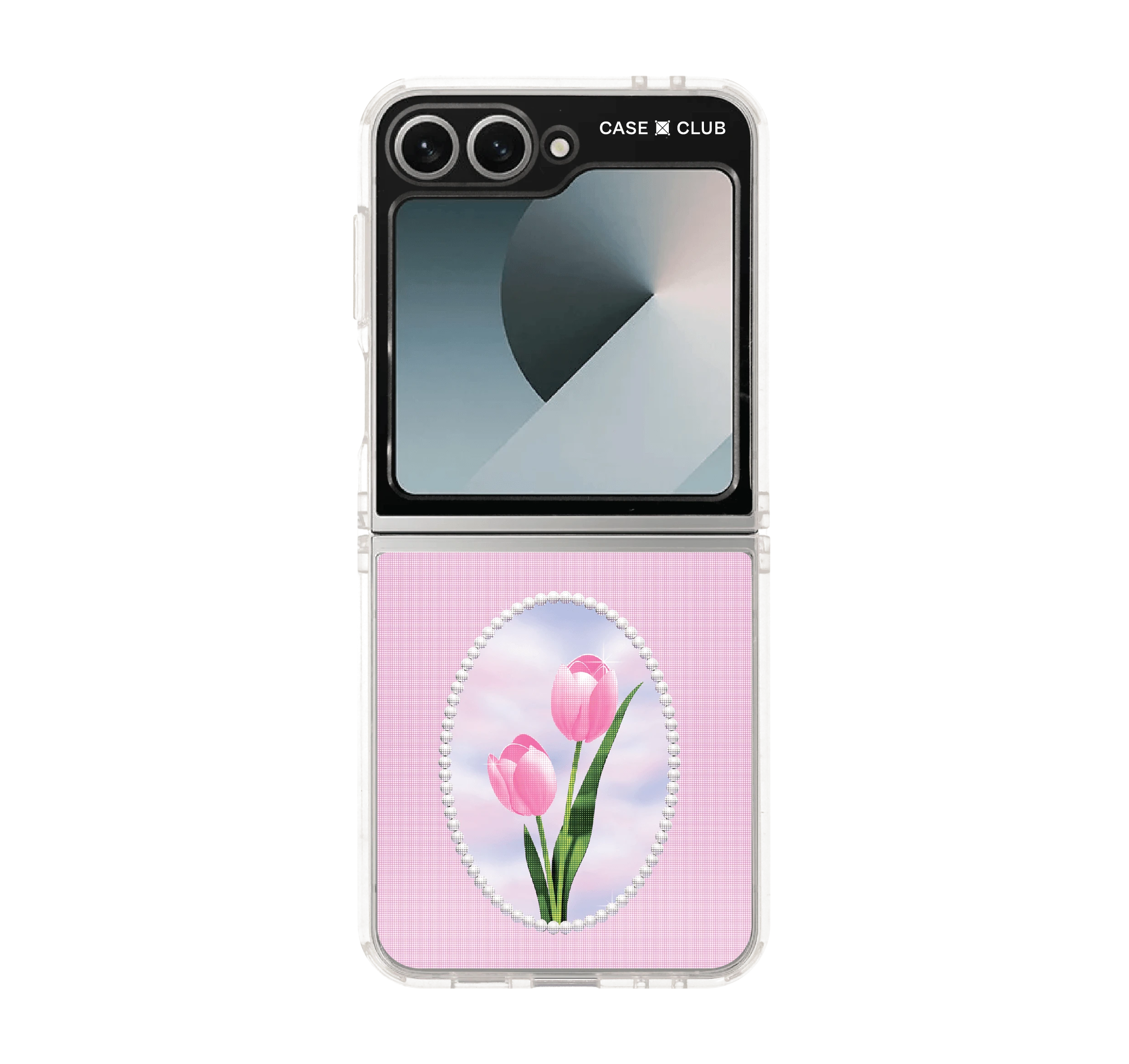เคสใส samsung galaxy z flip 6 กรอบรูปดอกทิวลิป